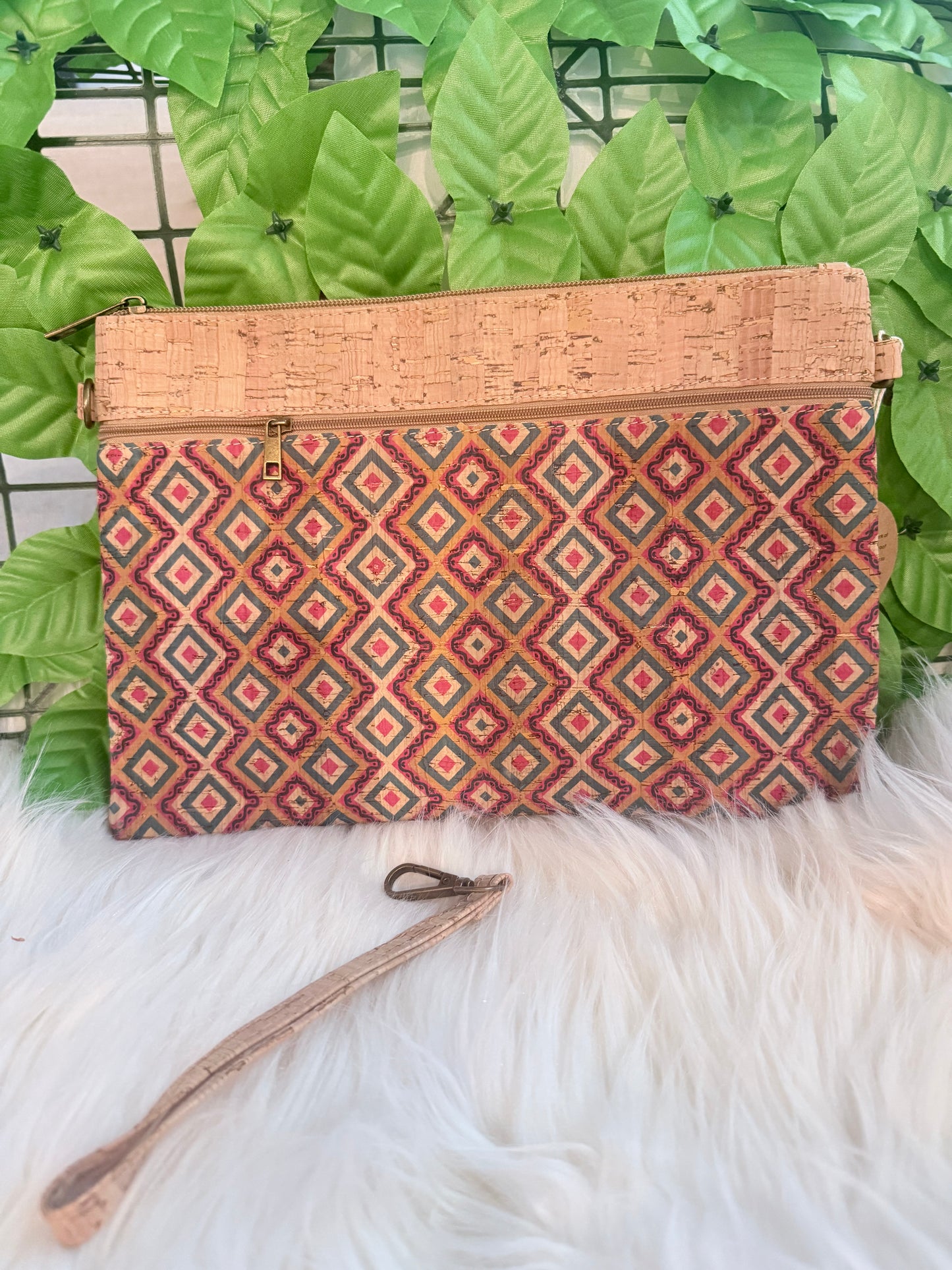 Crossbody Natural Cork Cork Crossbody Bag Shoulder Strap Wristlet