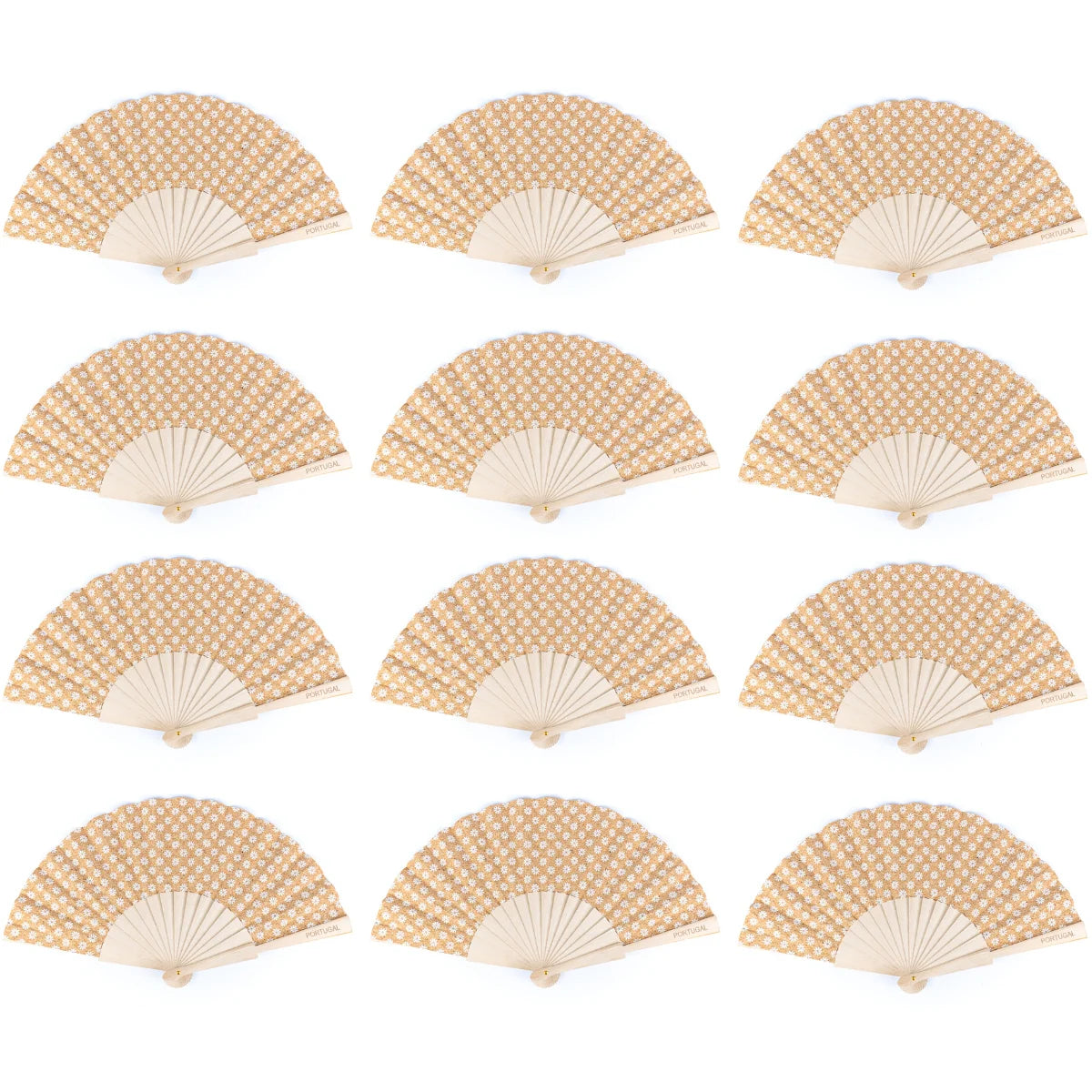 Hand Fan - Cork Antique Wooden Folding Hand Fan