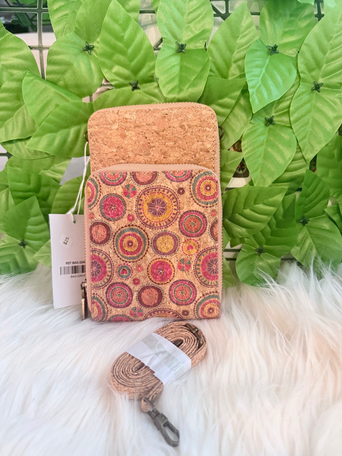 Crossbody Natural Cork Women's Crossbody Phone Wallet