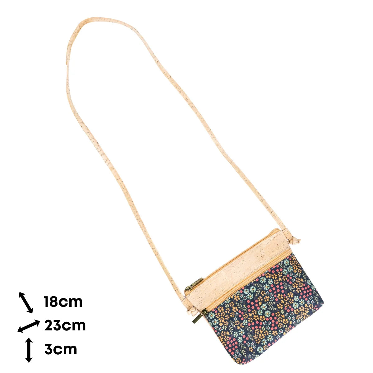 Crossbody Natural Cork Bag Floral Print Cork Crossbody Bag