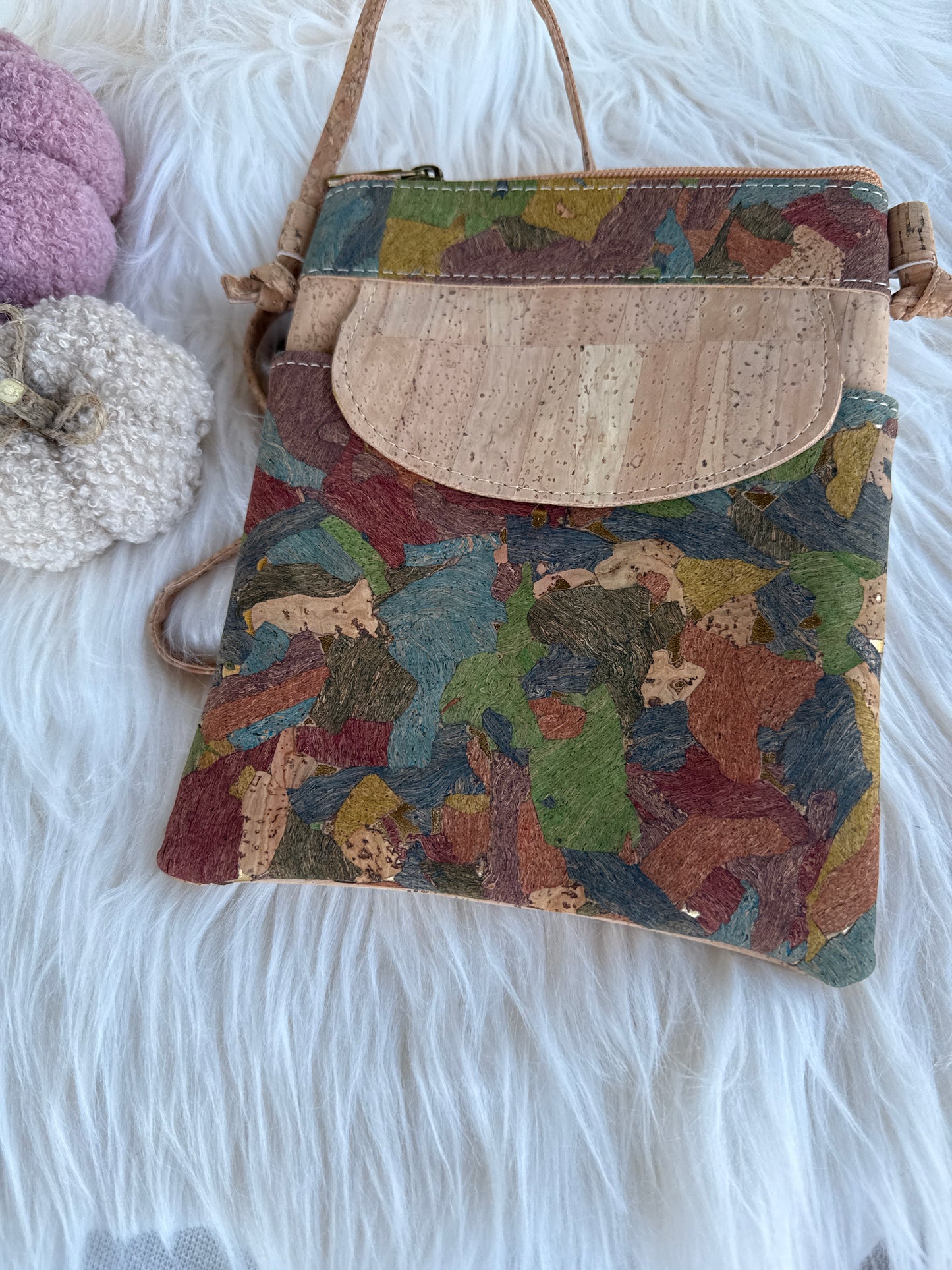 Crossbody natural Cork Crossbody Phone Bag