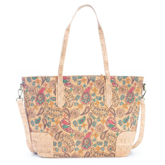 Shoulder Tote Bag -  Natural Cork with summer Design: Women's Tote Bag