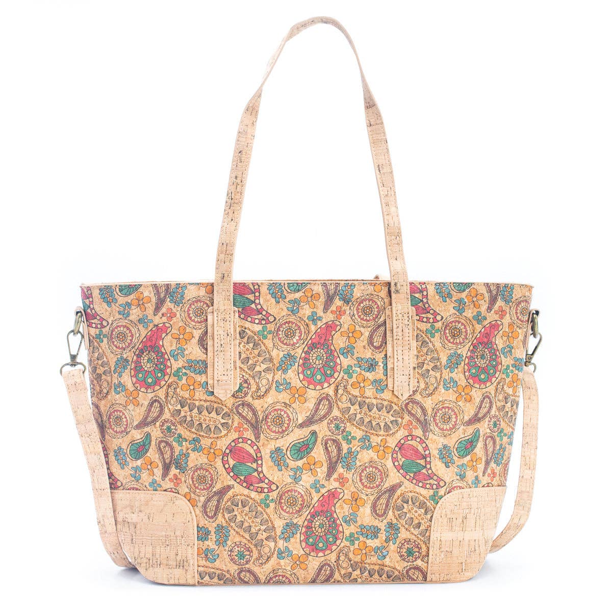 Shoulder Tote Bag -  Natural Cork with summer Design: Women's Tote Bag