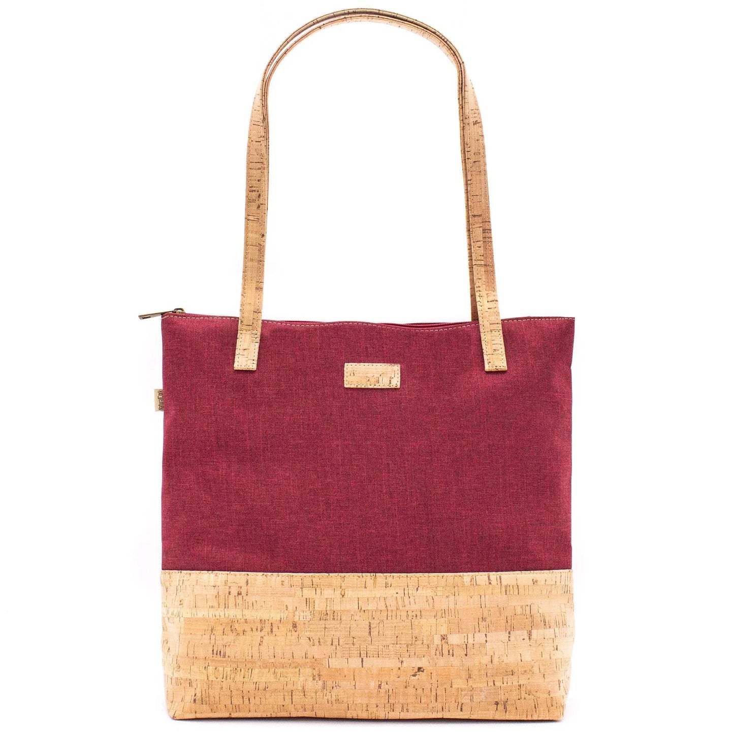 Tote bag BAG - Natural Cork with red fabric women's Tote bag BAG