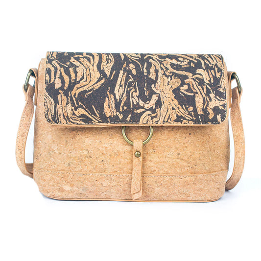 Crossbody Bag - Natural Cork  and Coffee Bean Fusion Unisex Crossbody Bag