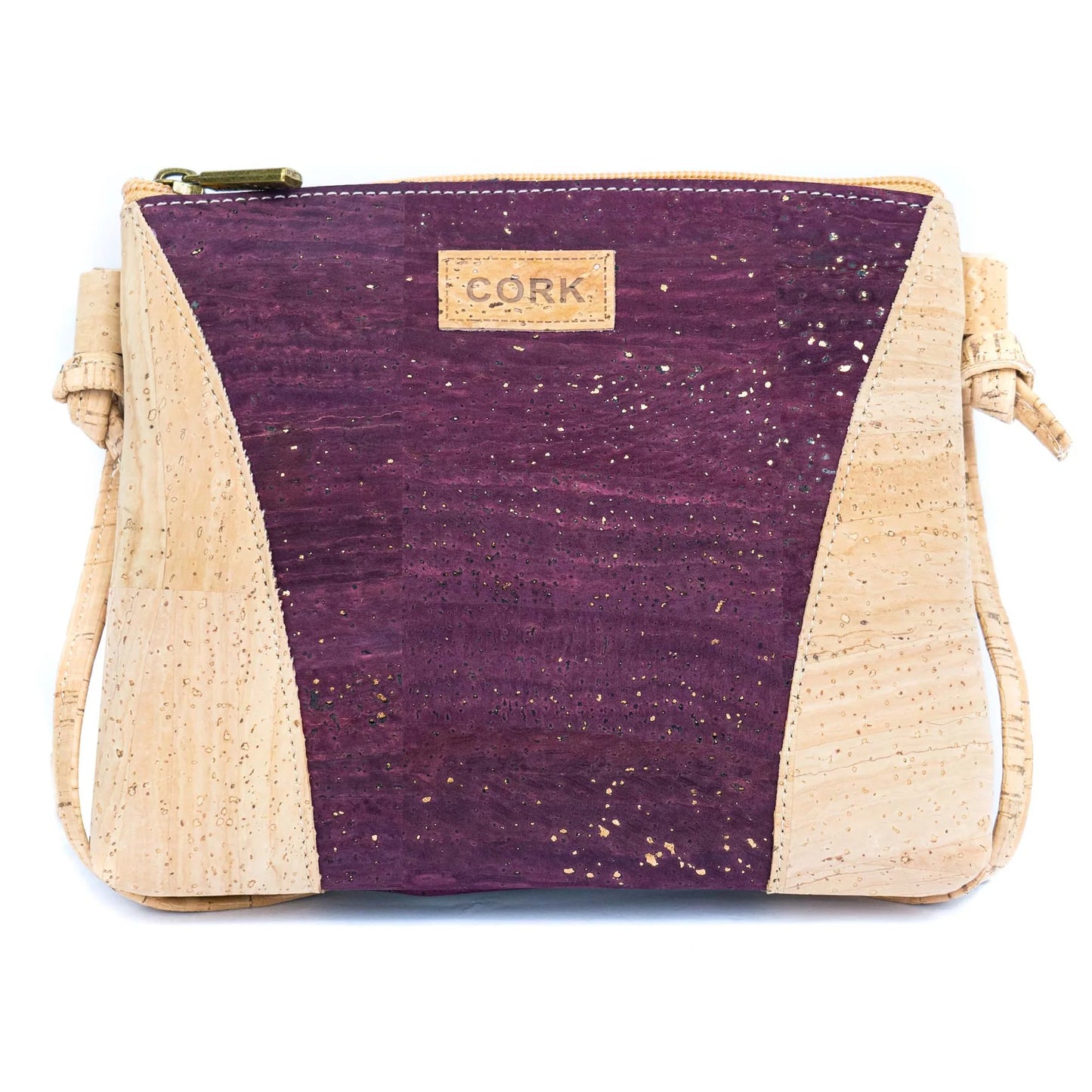 Crossbody Natural Cork  Bag Shoulder Purse with Zipper Closure