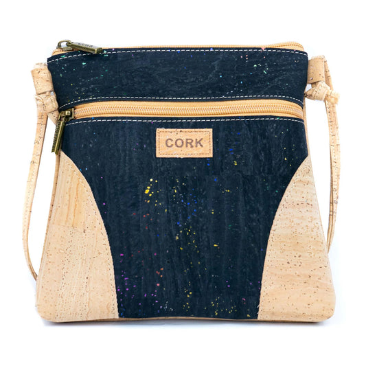 Crossbody Bag – Natural Cork Vegan Shoulder Purse with Zipper Pocket