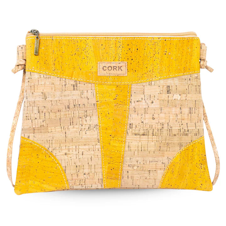 Crossbody Bag - Slim Cork Crossbody Bag-Yellow
