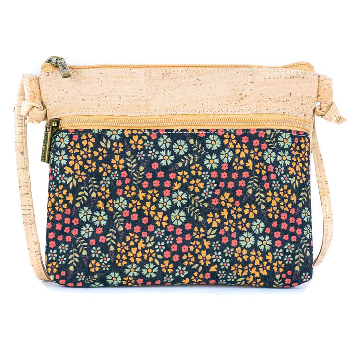 Crossbody Natural Cork  Bag Floral Print Cork Crossbody Bag