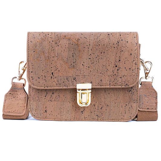 Crossbody Bag- Natural Cork Elegant Solid Color Cork Crossbody Bag for Women