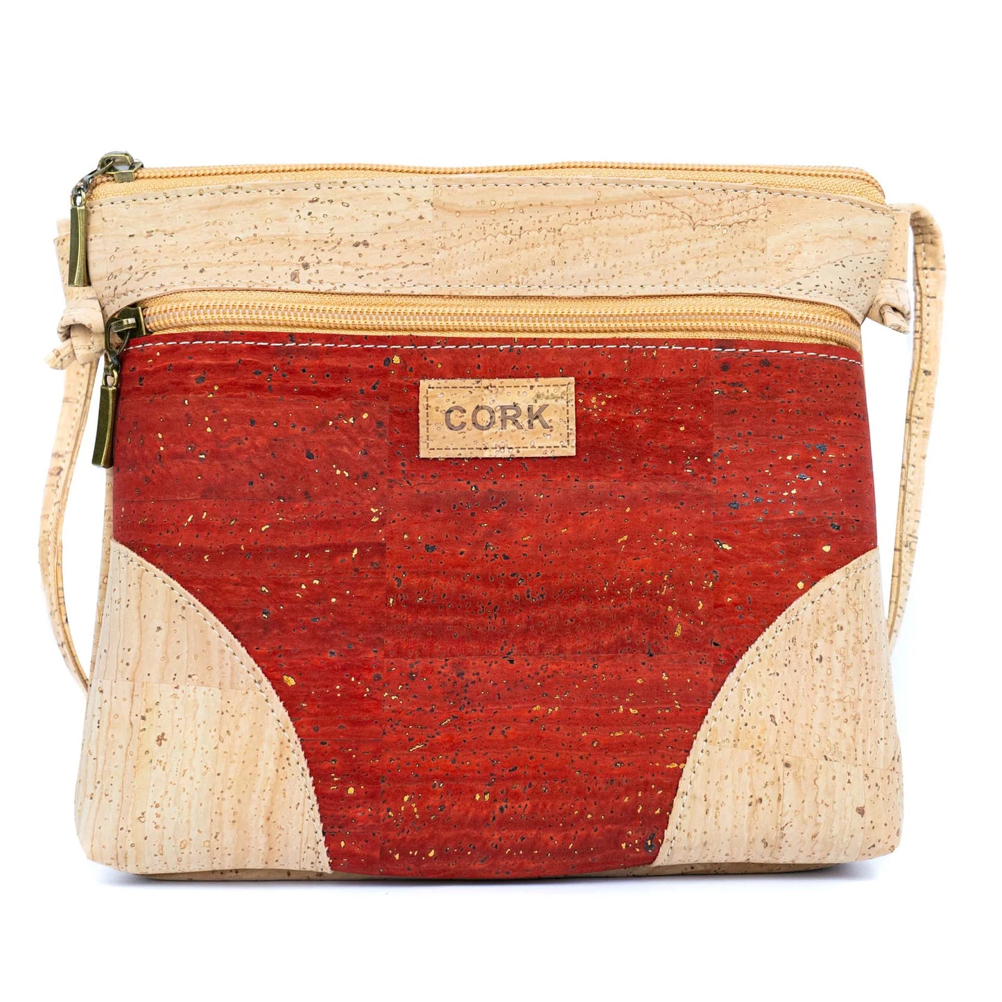 Crossbody Natural Cork  Bag Shoulder Purse with Zipper Pocket
