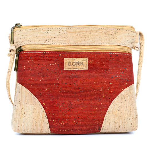 Crossbody Natural Cork  Bag Shoulder Purse with Zipper Pocket