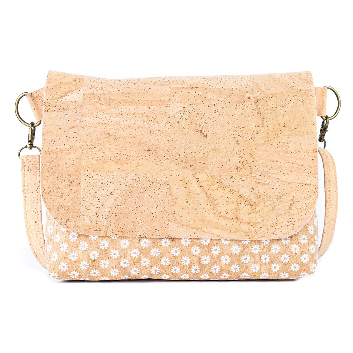 Crossbody Shoulder Bag- Natural Cork Crossbody Shoulder Bag – Vegan Leather Purse with Magnetic Flap Closure