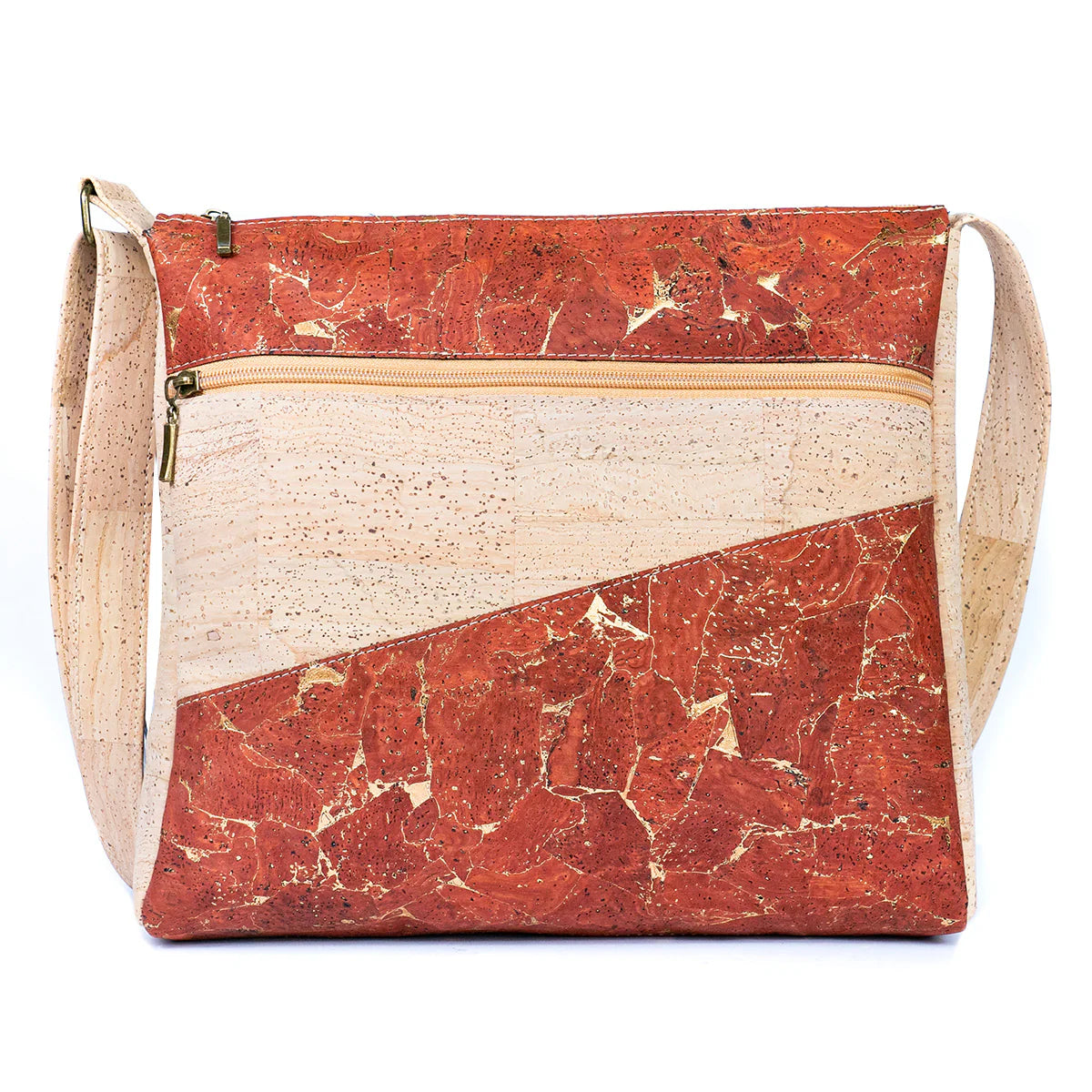 crossbody lady bag Natural cork zipper handbag crossbody lady bag