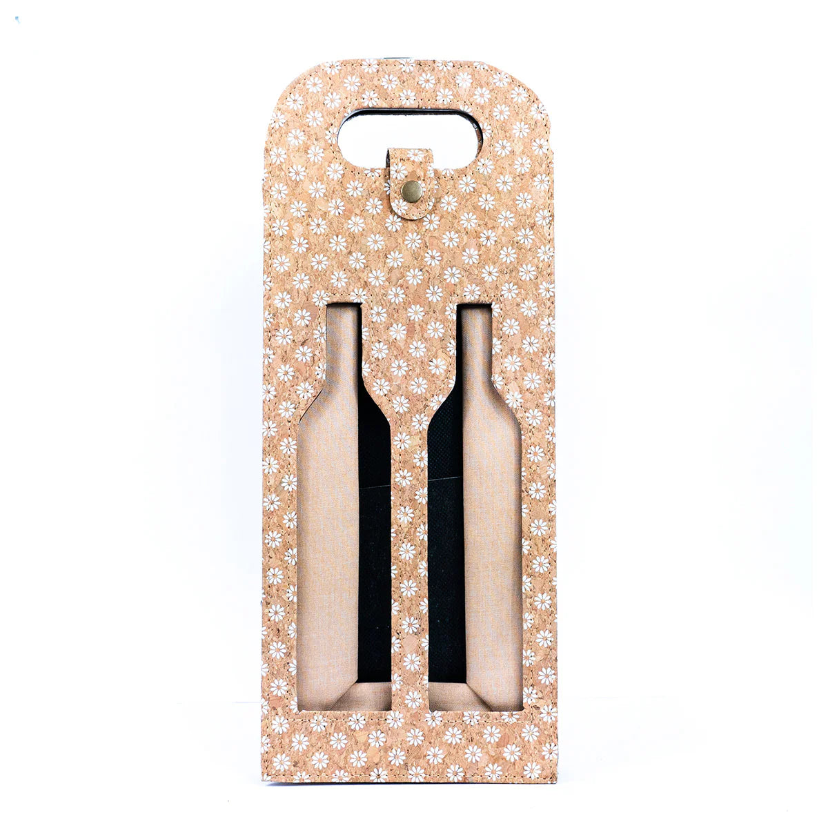 Cork Wine Carrier and Gift Bag-Dual-Bottle Bohemian Cork Wine Carrier and Gift Bag