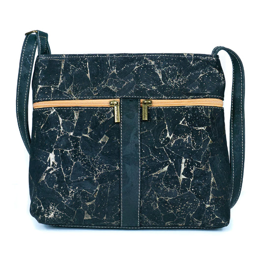 Crossbody Natural Cork Crossbody Bag with Zipper Detail