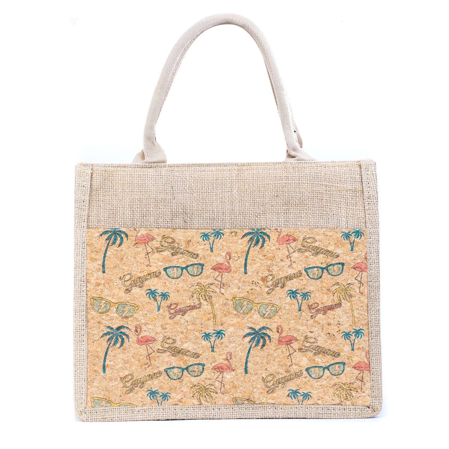 Tote Handbag-Cork & Jute Tote Handbag