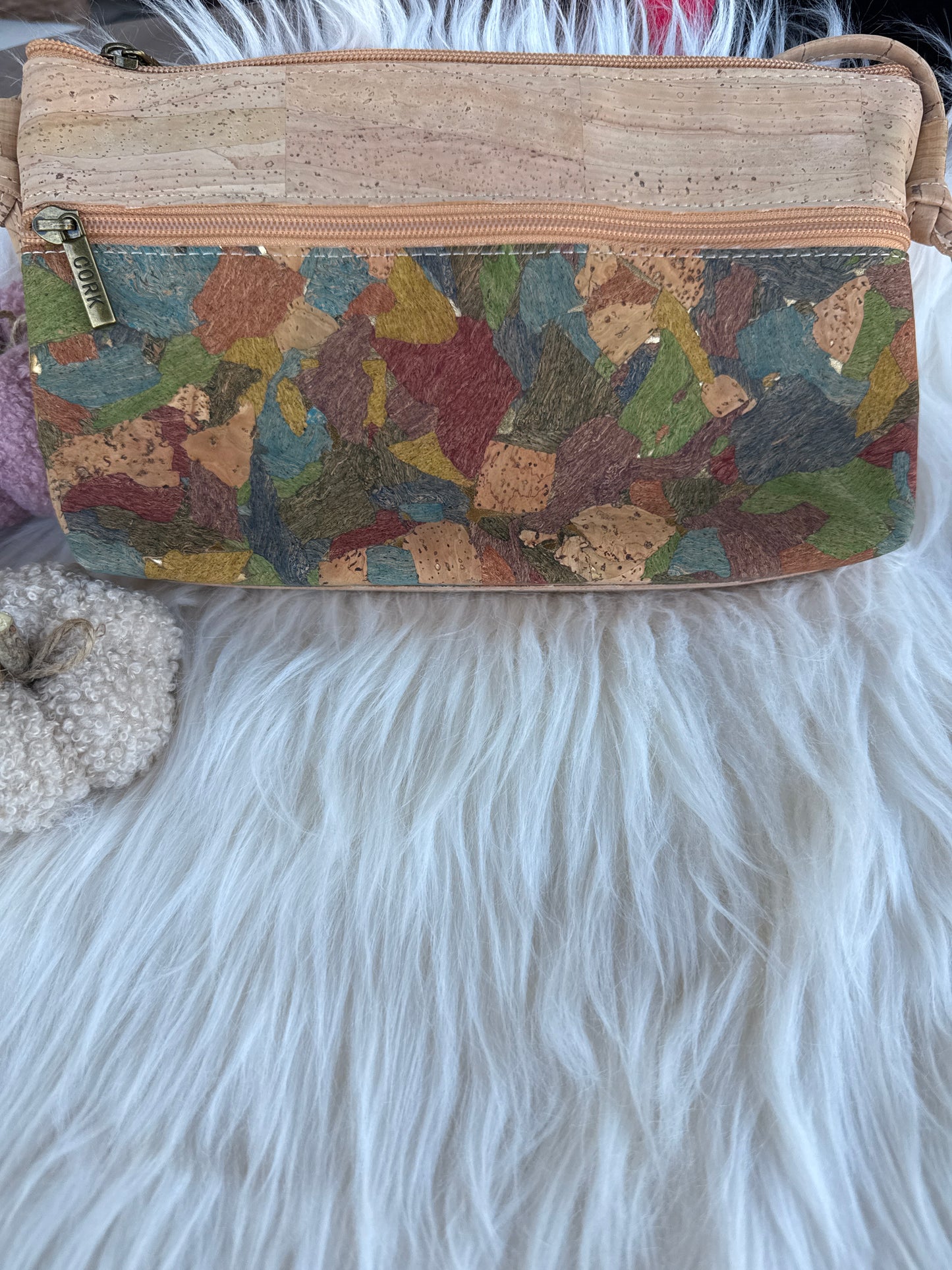 Crossbody natural Cork Crossbody Bag Shoulder Purse