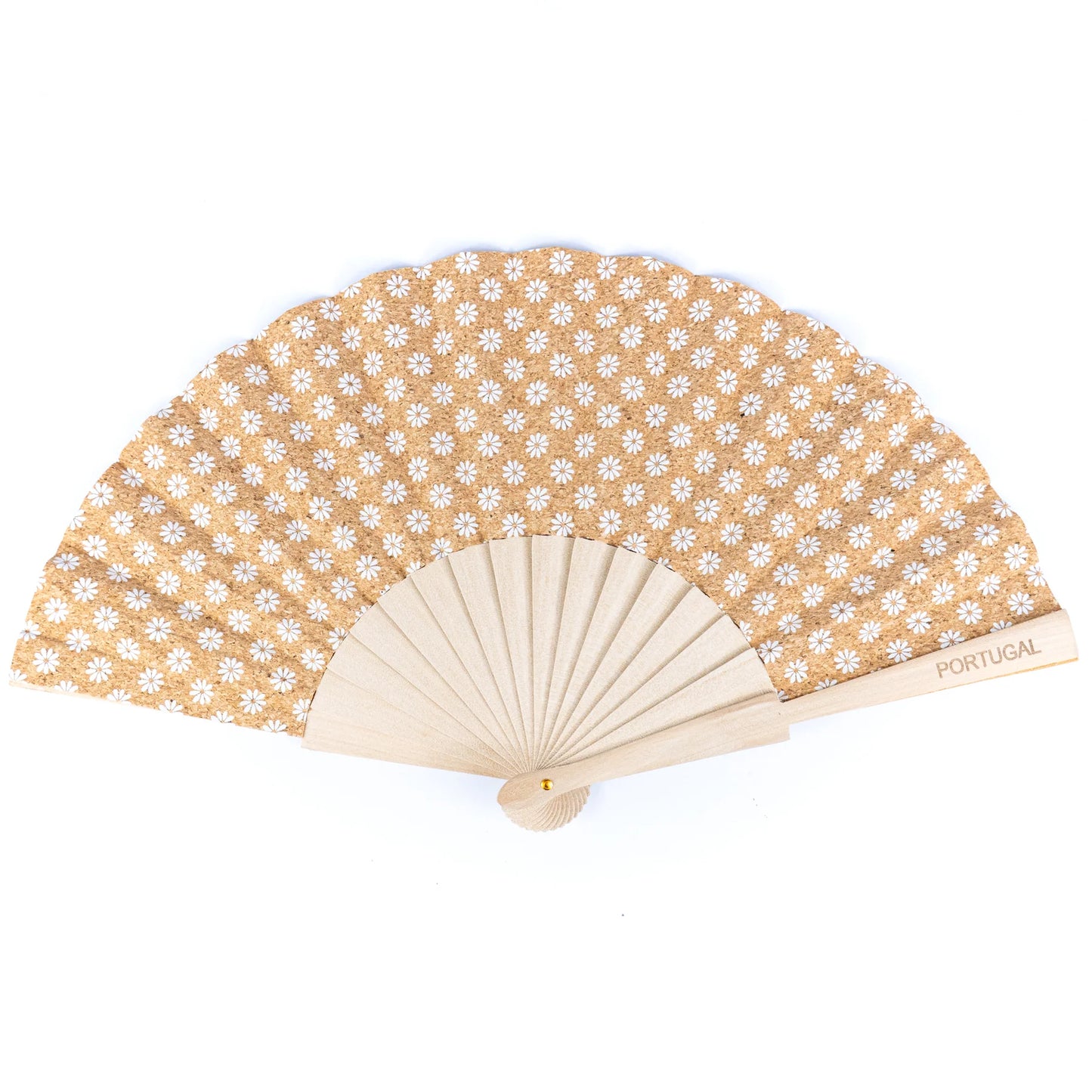 Hand Fan - Cork Antique Wooden Folding Hand Fan