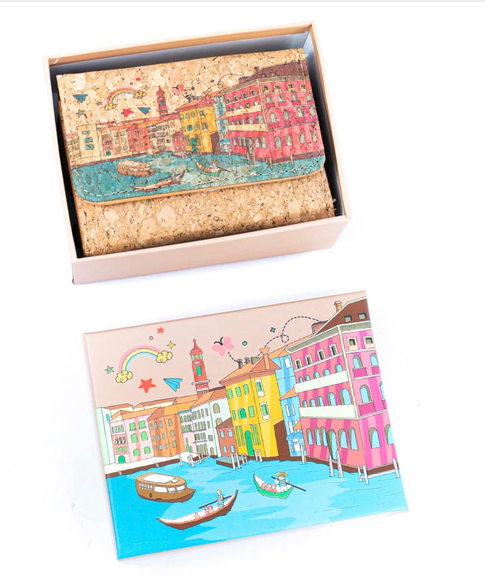Coin Purse- City Print Cork Coin Purse Gift Set