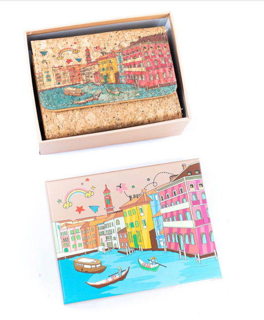Coin Purse- City Print Cork Coin Purse Gift Set