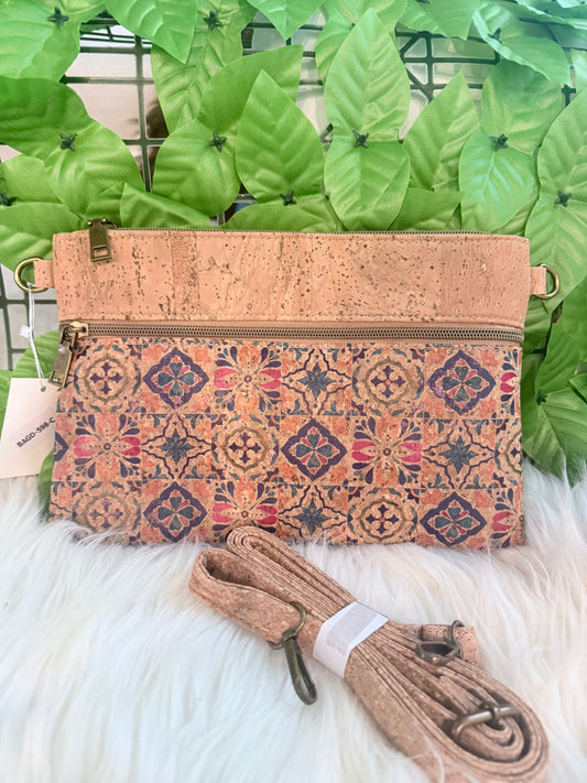 Crossbody Natural  Cork Pattern Printed  Crossbody Bag