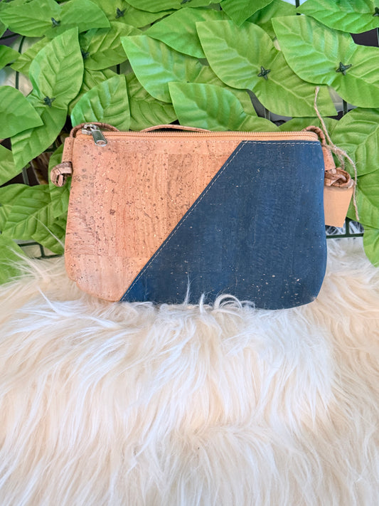 Crossbody natural cork purse , small phone bag