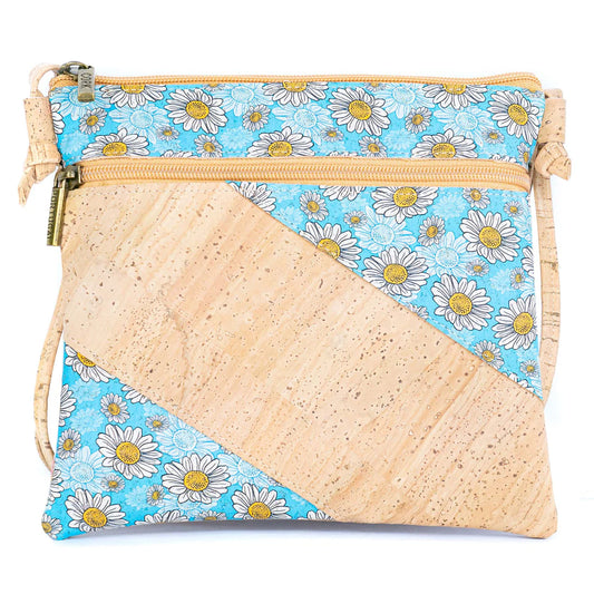 Crossbody natural cork  Diagonal Patch Cork Crossbody Bag