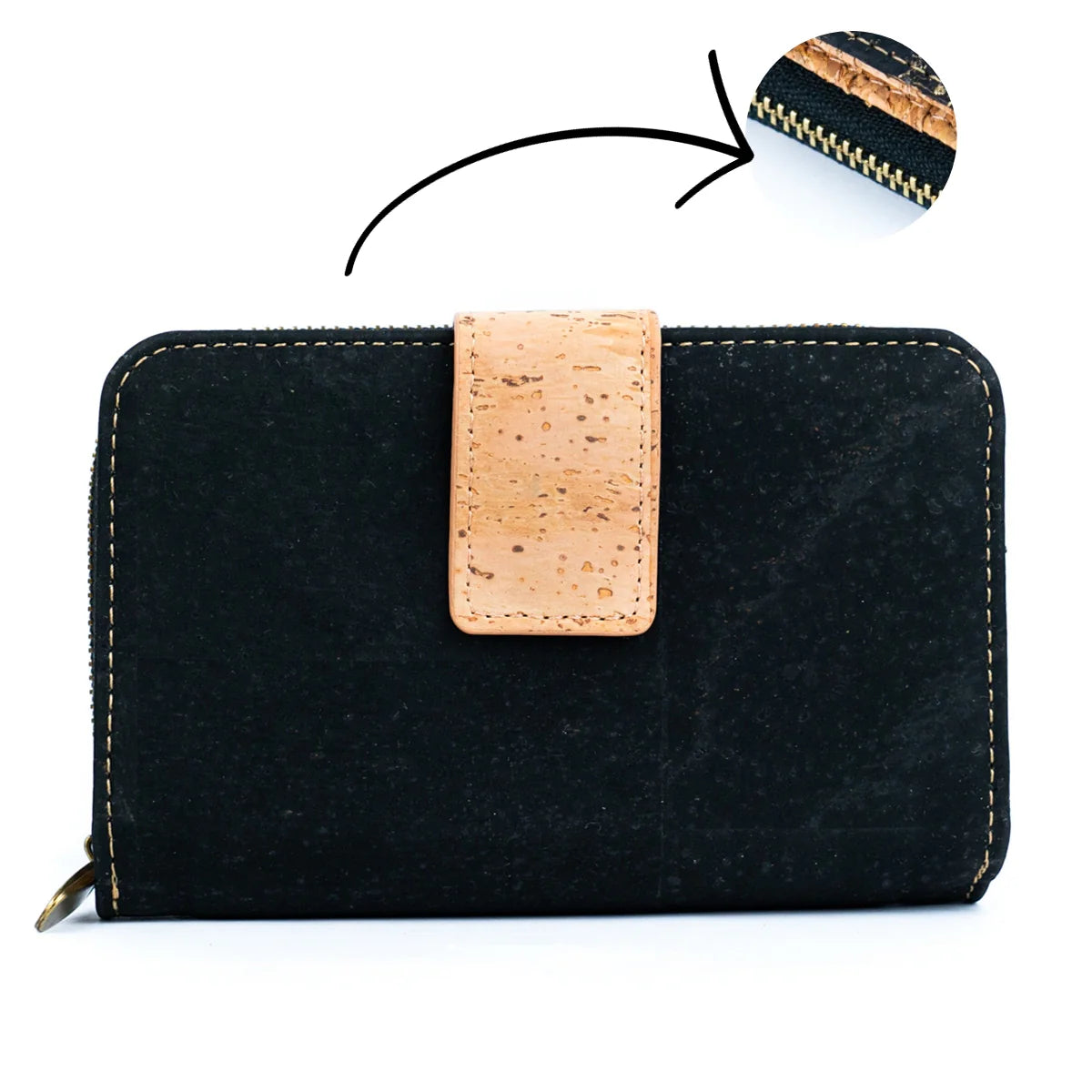 Wallet Premium cork women card zipper vegan wallet