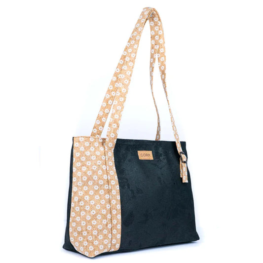 Shoulder Handbag Natural Floral Cork