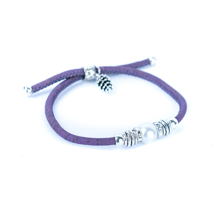 Bracelet - cork  and Alloy  handmade  bracelet