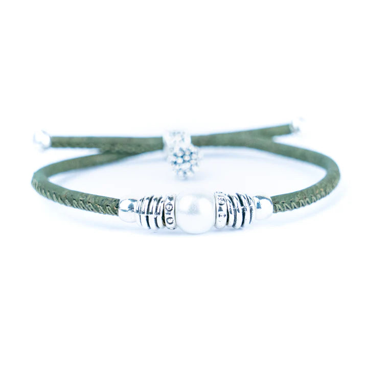 Bracelet - cork  and Alloy  handmade  bracelet