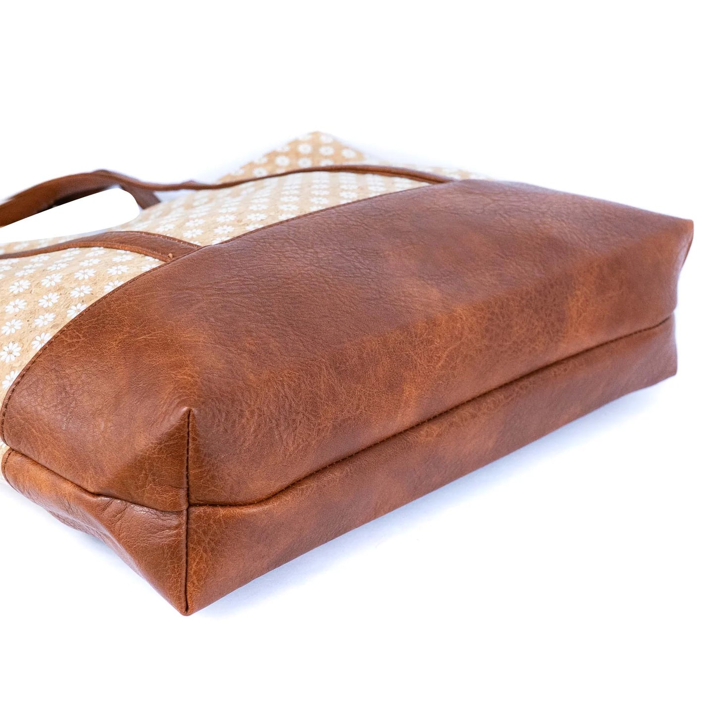 Shoulder Tote Bag with Vegan Leather Straps- Natural cork Bag