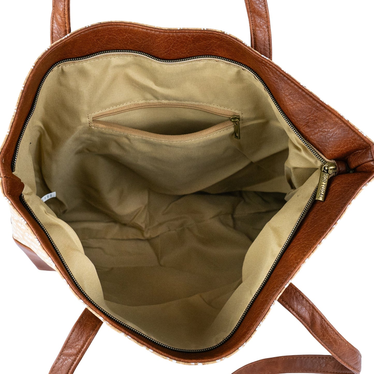Shoulder Tote Bag with Vegan Leather Straps- Natural cork Bag