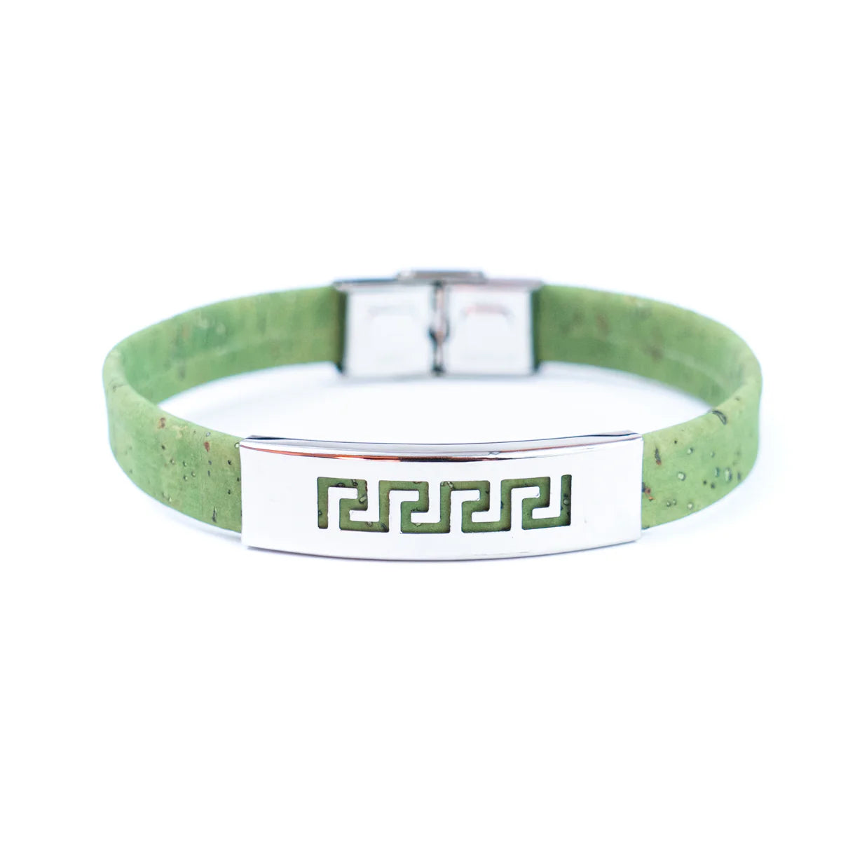 Bracelet -Handmade Unisex Bracelet – 10mm Flat Colored Cork Cord with Stainless Steel Hardware