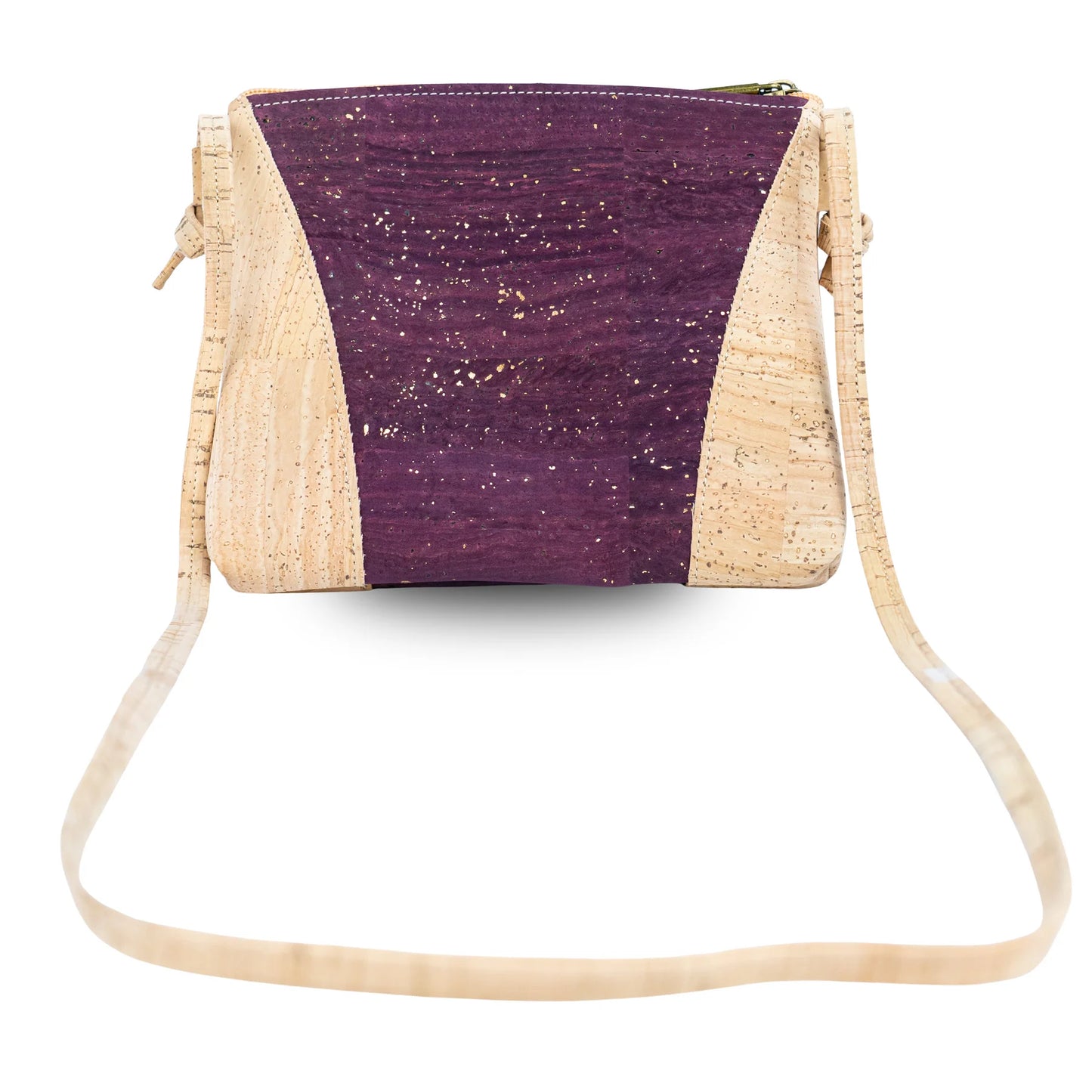 Crossbody Natural Cork  Bag Shoulder Purse with Zipper Closure