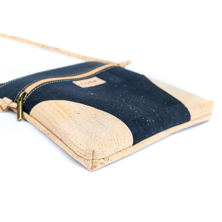 Crossbody Natural Cork  Bag Shoulder Purse with Zipper Closure