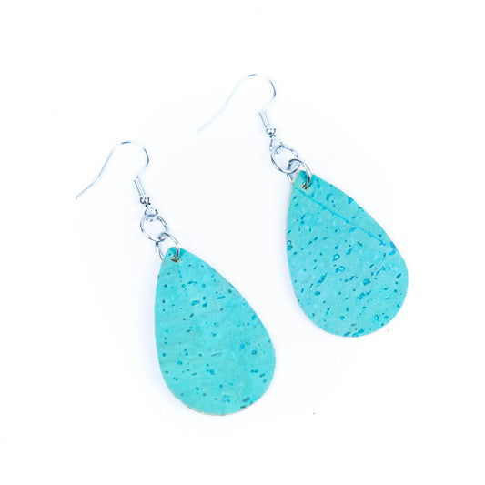 Earrings fashion earrings handmade from sky blue cork fabric