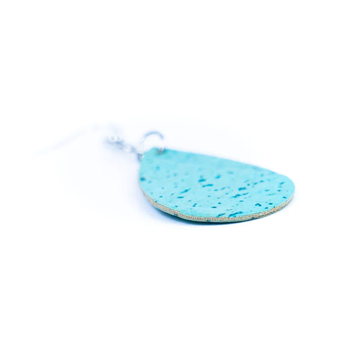 Earrings fashion earrings handmade from sky blue cork fabric