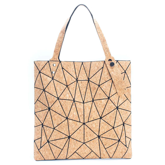 Shoulder Natural cork Geometric women Cork Tote