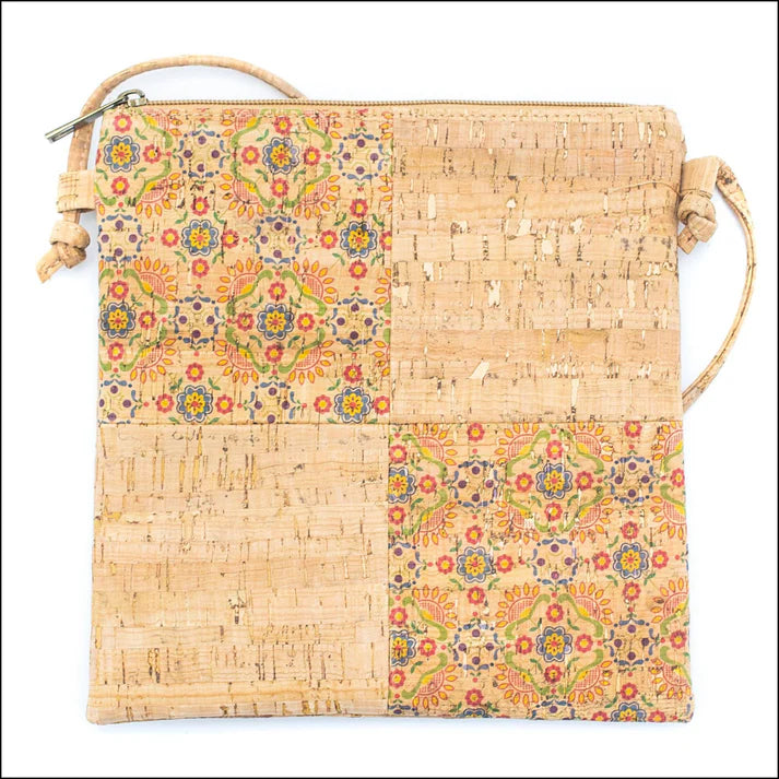 Crossbody Natural Cork Crossbody Messenger women Mini Sleek Square-Cork Sling
