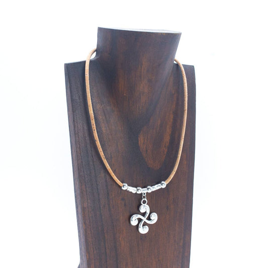 Necklace Wellness Pendant  natural Cork Handmade Necklace