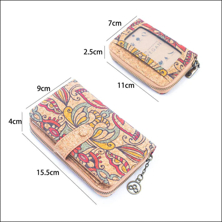 Wallet set - Natural Cork Material Gift Box Wallet for Women, 2-Piece Med