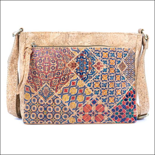Crossbody Bag for Women Shoulder Purse with Zipper Pocket Natural Printed Cork Crossbody Bag for Women Shoulder Purse with Zipper Pocket