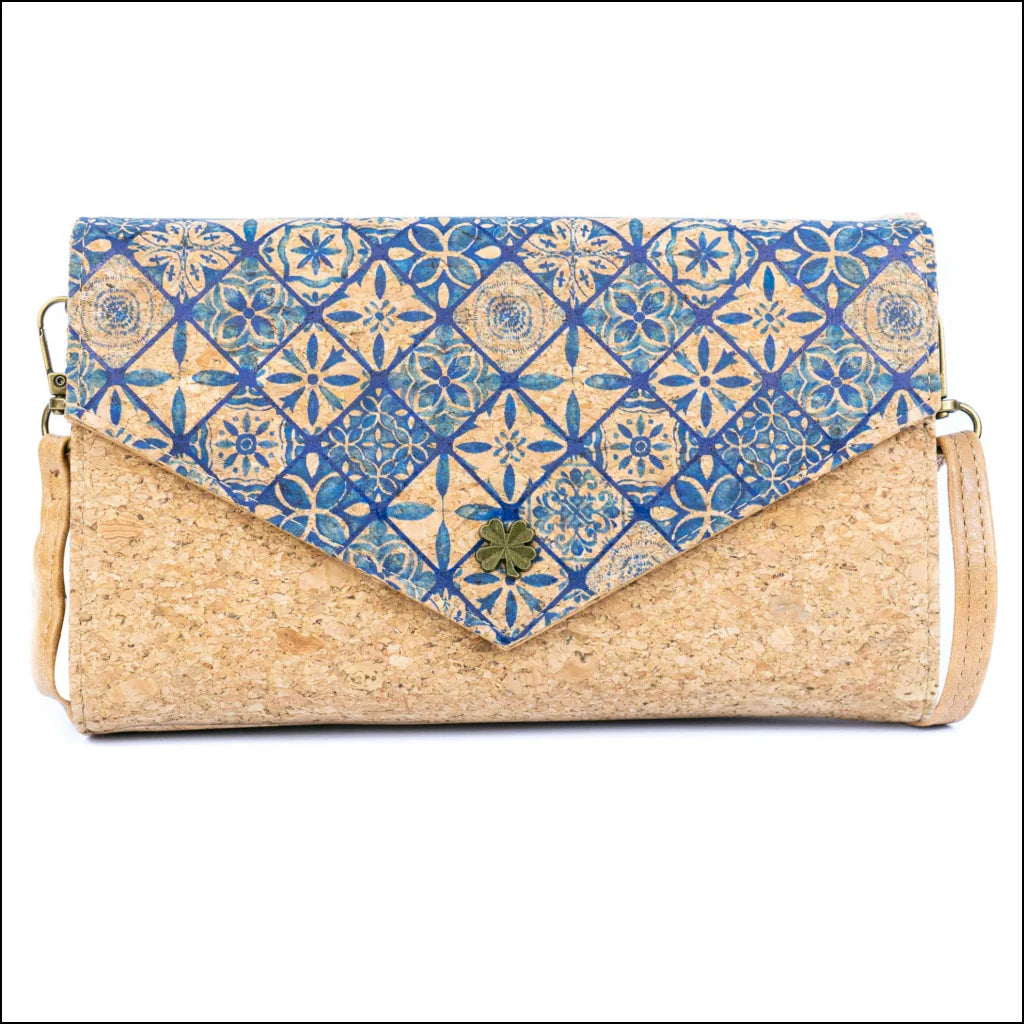Crossbody Bag Natural Cork Phone Crossbody Bag – Printed Vegan Envelope Purse