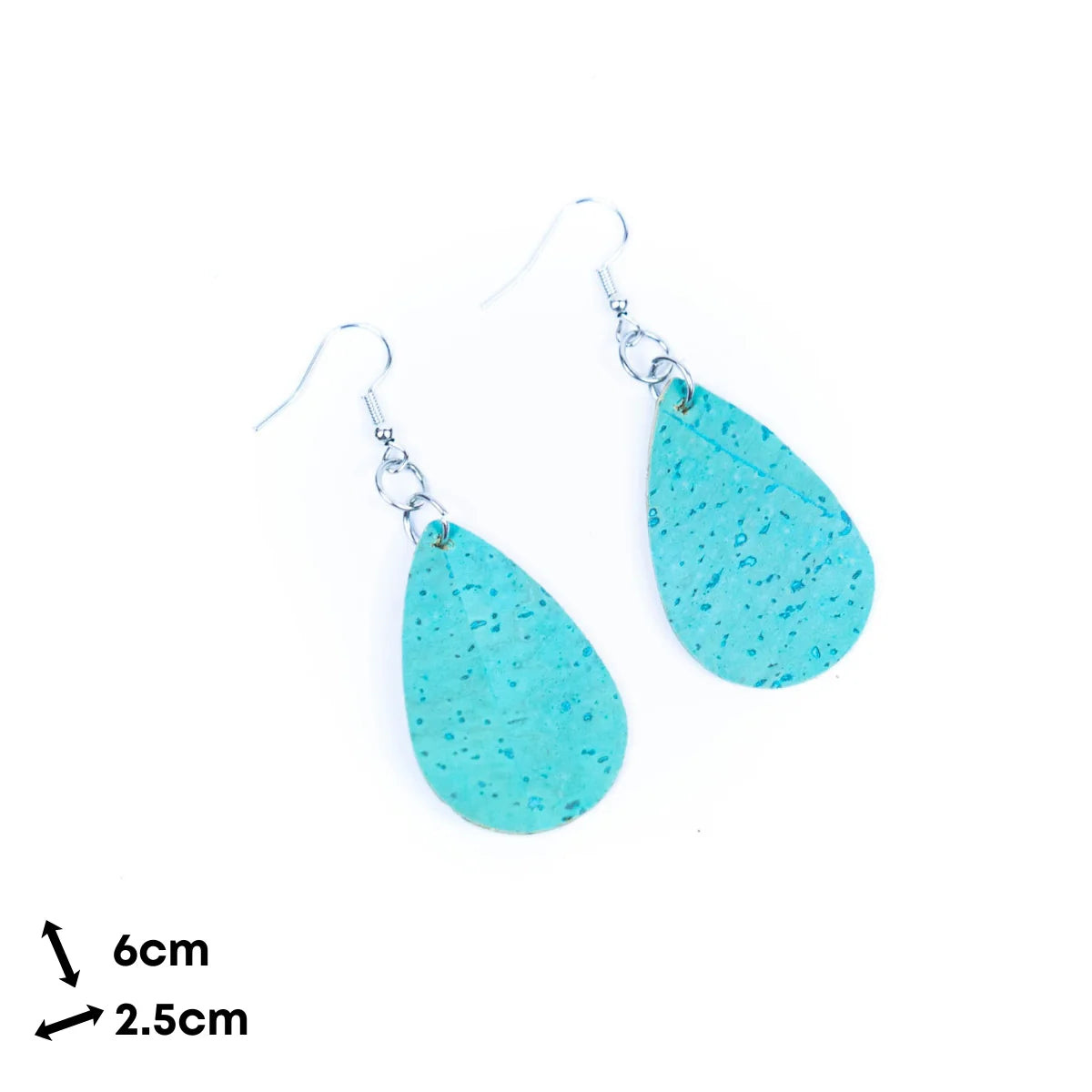 Earrings fashion earrings handmade from sky blue cork fabric